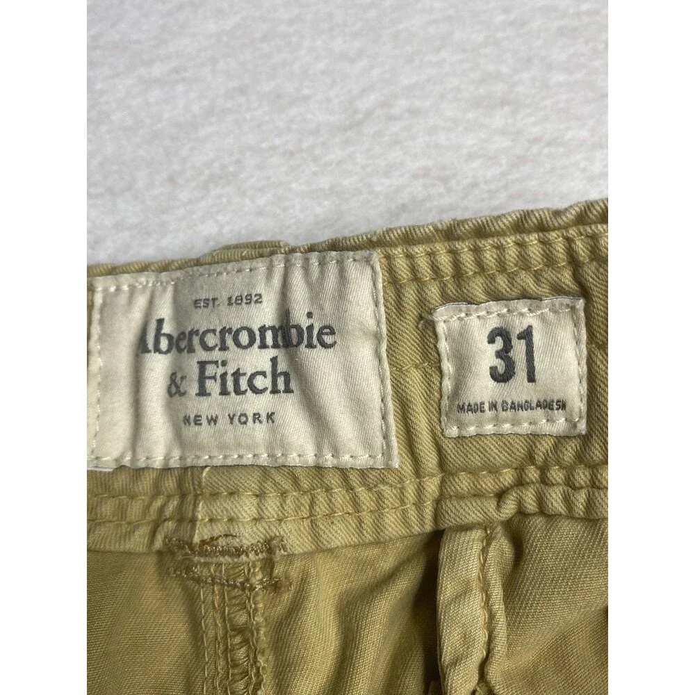 Vintage Abercrombie & Fitch Cargo Shorts Mens 31 Beige Y2K Utility Preppy Button